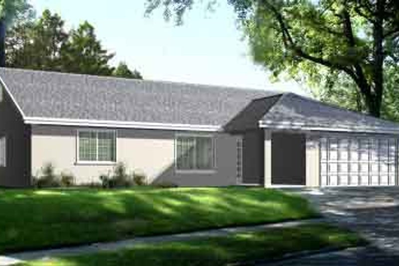 Home Plan - Adobe / Southwestern Exterior - Front Elevation Plan #1-1401