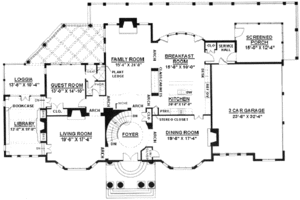 Floor Plan - Main Floor for Classical House Plan #119-124 - 5 bed, 4 bath