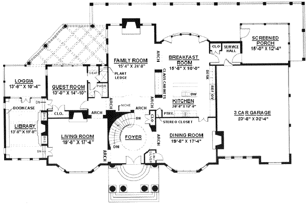 House Plan Design - Classical Floor Plan - Main Floor Plan #119-124