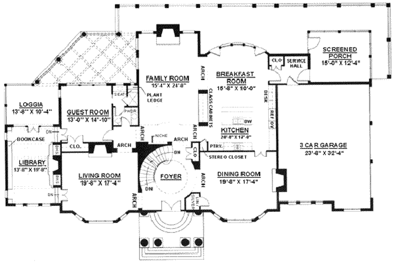 Home Plan - Floor Plan - Main Floor for Classical House Plan #119-124 - 5 bed, 4 bath