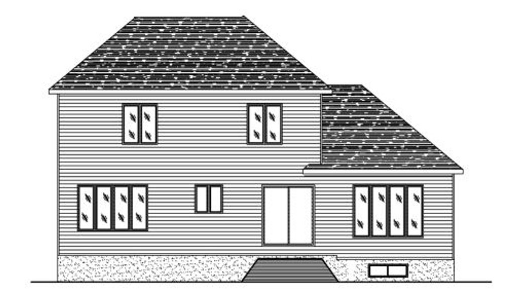 Exterior - Rear Elevation for European House Plan #138-270 - 3 bed, 1.5 bath