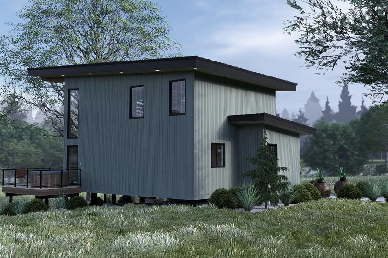 Architectural House Design - Exterior - Rear Elevation for Modern House Plan #923-398 - 1 bed, 1 bath