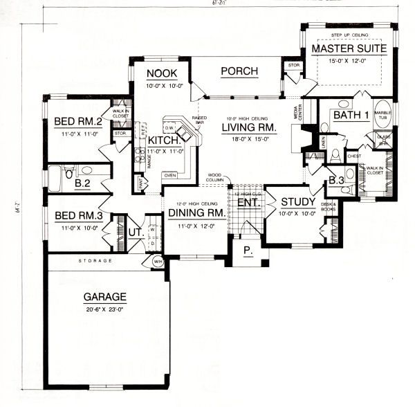 Traditional Floor Plan - Main Floor Plan #40-377