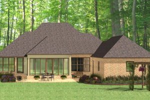 Exterior - Rear Elevation for European House Plan #406-9612 - 3 bed, 2.5 bath