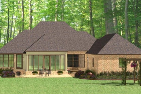 Exterior - Rear Elevation for European House Plan #406-9612 - 3 bed, 2.5 bath
