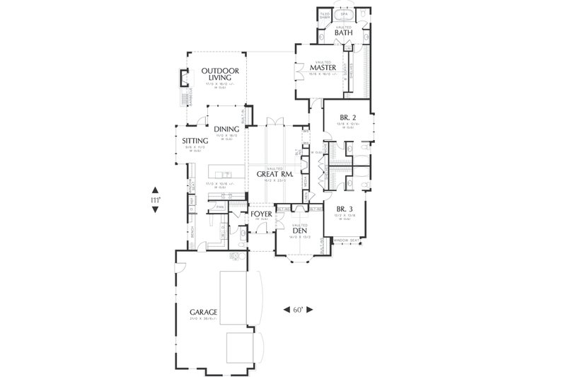 Home Plan - Main Floor Plan - 2900 square foot Traditional home