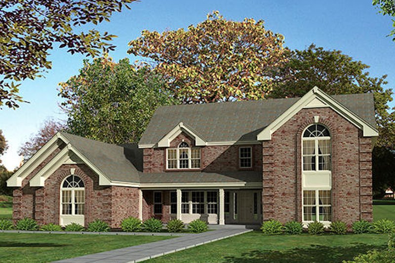 House Plan Design - Colonial Exterior - Front Elevation Plan #57-295