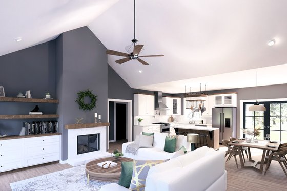 Interior - Family Room 1 for Farmhouse House Plan #44-279 - 3 bed, 2 bath