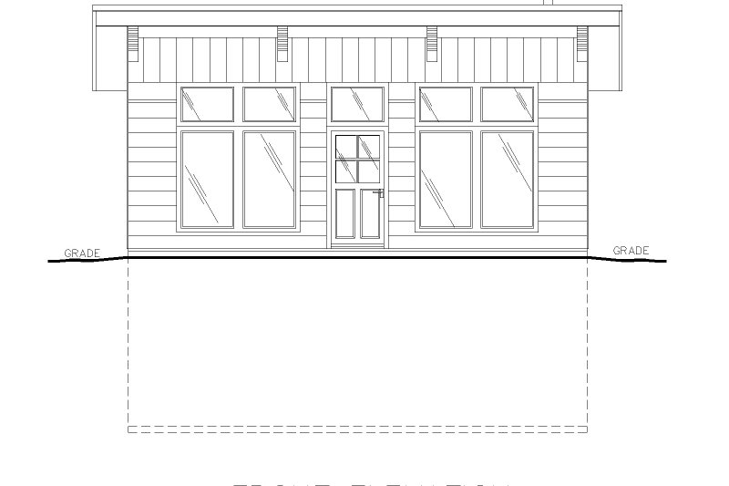 House Blueprint - Exterior - Front Elevation 3 for Contemporary House Plan #117-974 - 1 bed, 1 bath