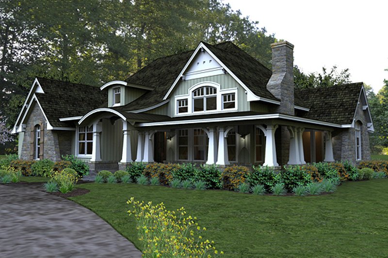 House Plan Design - Craftsman style home by Texas architect David Wiggins - 2200 sft