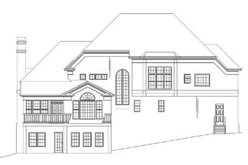 Home Plan - Exterior - Rear Elevation for European House Plan #119-247 - 4 bed, 3.5 bath