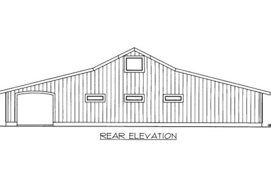 Exterior - Rear Elevation for Country House Plan #117-801, 0 bath
