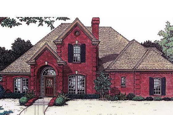 Exterior - Front Elevation for European House Plan #310-873 - 4 bed, 3.5 bath