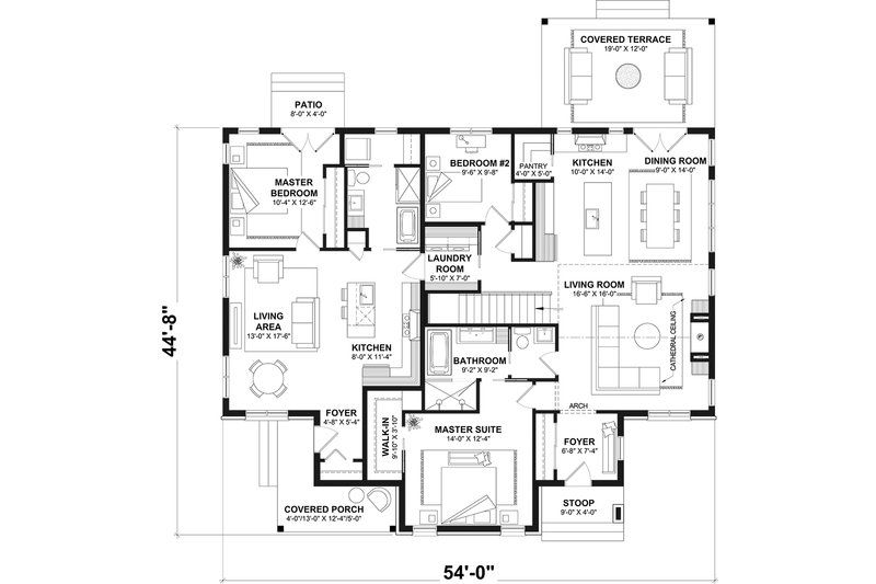 Dream House Plan - Floor Plan - Main Floor for Modern House Plan #23-2394 - 3 bed, 2 bath
