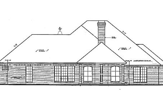 Exterior - Rear Elevation for European House Plan #310-379 - 3 bed, 2.5 bath