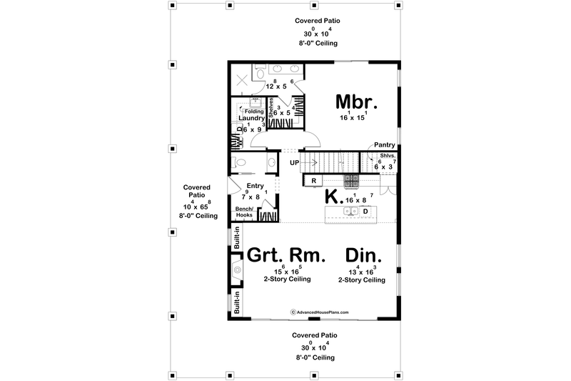 Dream House Plan - Floor Plan - Main Floor for Barndominium House Plan #455-677 - 3 bed, 3.5 bath