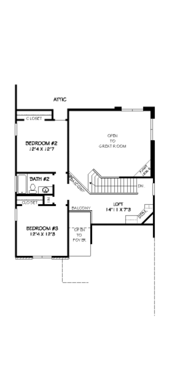European Floor Plan - Upper Floor Plan #424-156
