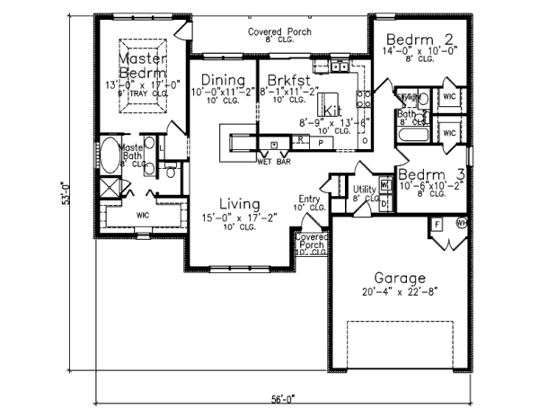 House Blueprint - European Floor Plan - Main Floor Plan #52-103