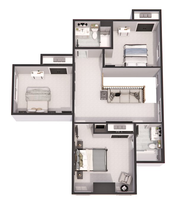 House Blueprint - Farmhouse Floor Plan - Upper Floor Plan #51-1276