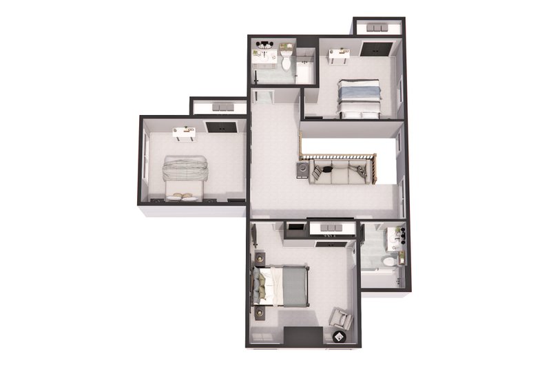 House Blueprint - Floor Plan - Upper Floor 1 for Farmhouse House Plan #51-1276 - 4 bed, 3.5 bath