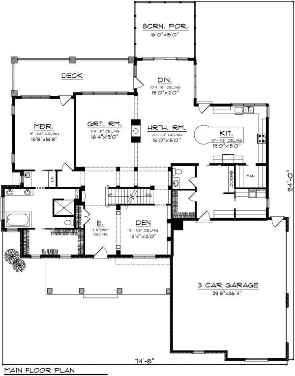 House Plan Design - Country Floor Plan - Main Floor Plan #70-1148