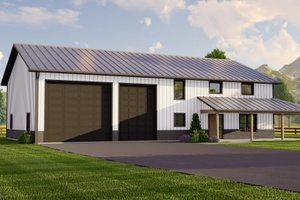 Dream House Plan - Barndominium Exterior - Front Elevation Plan #1064-111
