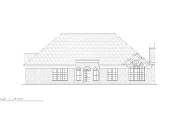 Exterior - Rear Elevation for European House Plan #119-109 - 3 bed, 2.5 bath