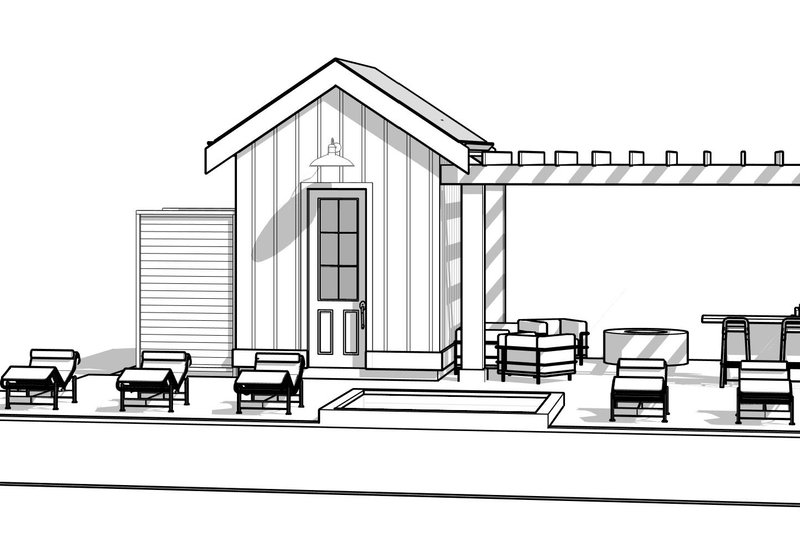 House Blueprint - Exterior - Front Elevation 4 for Farmhouse House Plan #1114-103, 0.5 bath