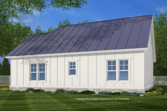 Exterior - Rear Elevation for Farmhouse House Plan #51-1440 - 3 bed, 2 bath