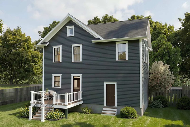 House Plan Design - Exterior - Rear Elevation for Craftsman House Plan #79-347 - 4 bed, 2.5 bath