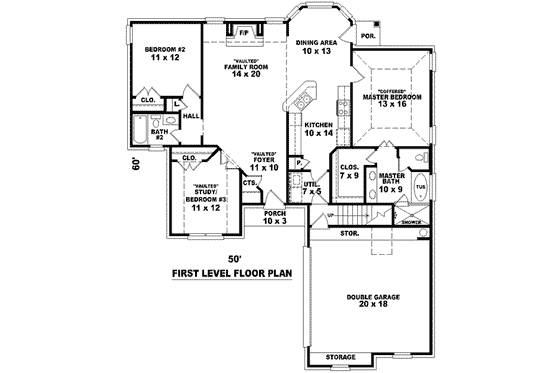 Floor Plan - Main Floor for European House Plan #81-783 - 2 bed, 2 bath