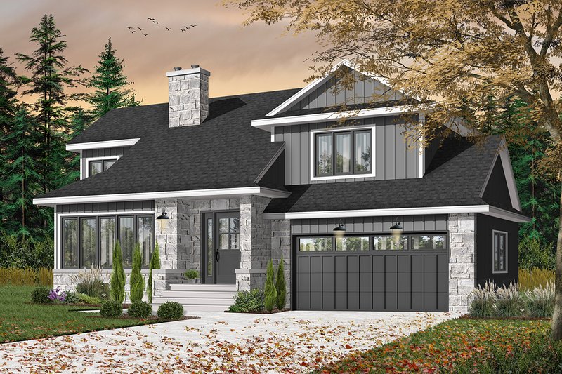 Home Plan - Exterior - Front Elevation 3 for Traditional House Plan #23-712 - 3 bed, 1.5 bath