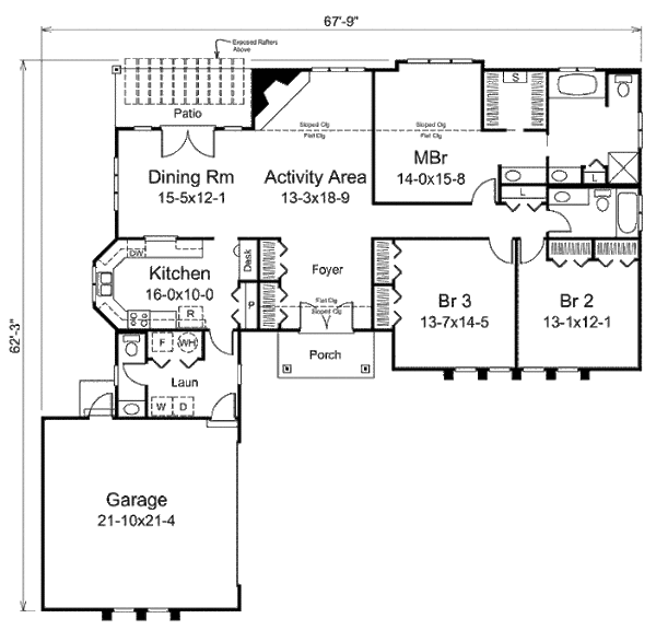 Home Plan - Mediterranean Floor Plan - Main Floor Plan #57-428