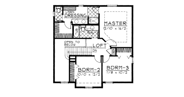 Traditional Floor Plan - Upper Floor Plan #93-213