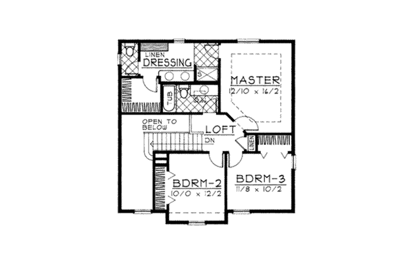 Home Plan - Floor Plan - Upper Floor for Traditional House Plan #93-213 - 3 bed, 2.5 bath