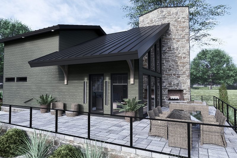 House Blueprint - Exterior - Other Elevation for Modern House Plan #923-399 - 3 bed, 2 bath