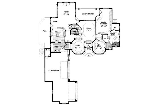 Floor Plan - Main Floor for European House Plan #417-415 - 3 bed, 2.5 bath