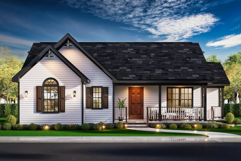 House Blueprint - Traditional Exterior - Front Elevation Plan #54-672