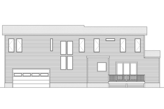 Exterior - Rear Elevation for Modern House Plan #1080-28 - 3 bed, 2.5 bath