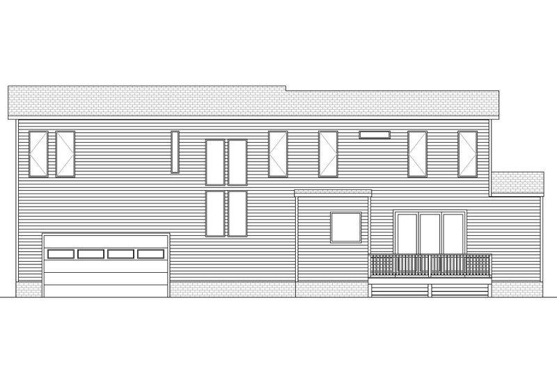 House Blueprint - Exterior - Rear Elevation for Modern House Plan #1080-28 - 3 bed, 2.5 bath