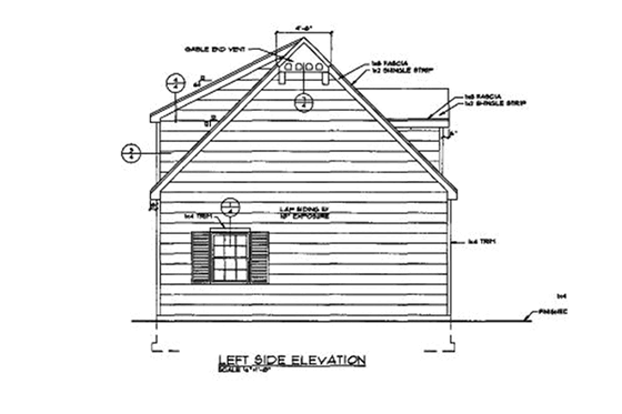 Exterior - Other Elevation 1 for Country House Plan #116-228 - 1 bed, 1 bath