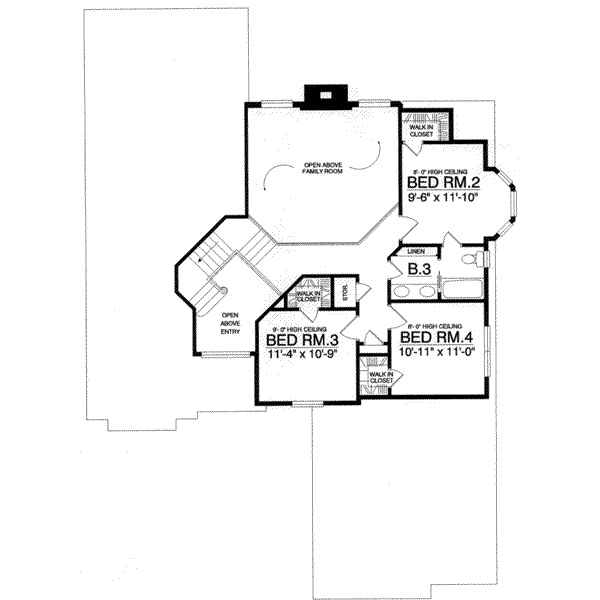 House Plan Design - European Floor Plan - Upper Floor Plan #40-364