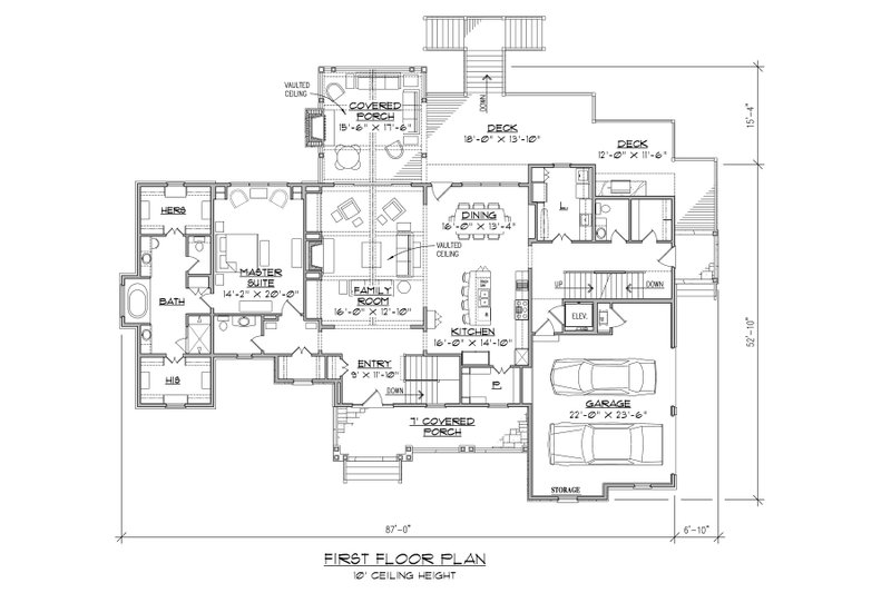 Dream House Plan - Floor Plan - Main Floor for Traditional House Plan #1054-21 - 4 bed, 5.5 bath