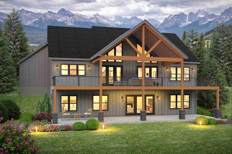 Home Plan - Exterior - Rear Elevation for Country House Plan #932-1442 - 4 bed, 4.5 bath