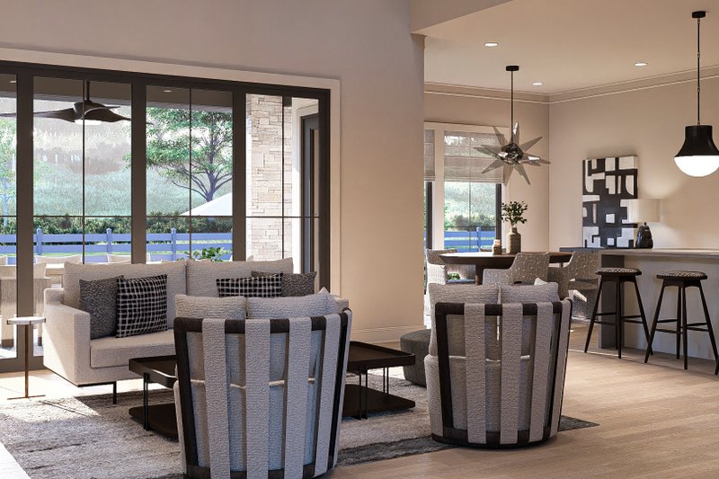 House Design - Interior - Family Room 1 for Mediterranean House Plan #455-394 - 4 bed, 3.5 bath