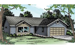Ranch Exterior - Front Elevation Plan #124-905