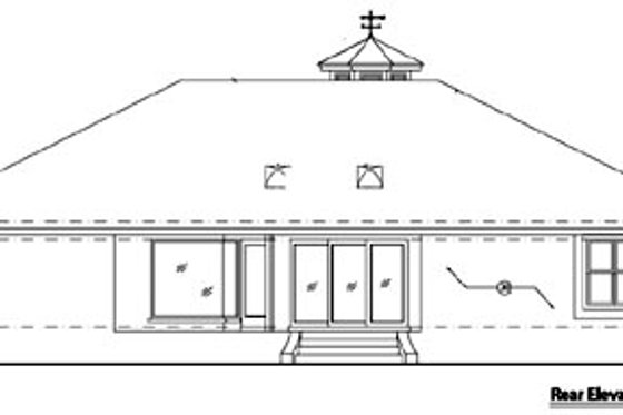 Exterior - Rear Elevation for Traditional House Plan #417-201 - 4 bed, 2 bath