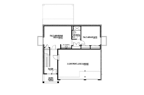 Floor Plan - Lower Floor for Traditional House Plan #569-100 - 5 bed, 4 bath