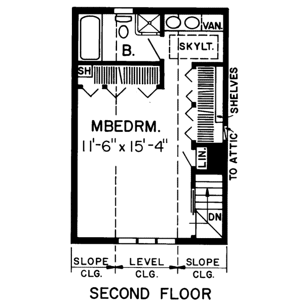 Traditional Floor Plan - Upper Floor Plan #312-324