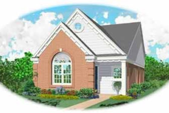 Exterior - Front Elevation for Southern House Plan #81-128 - 2 bed, 2 bath